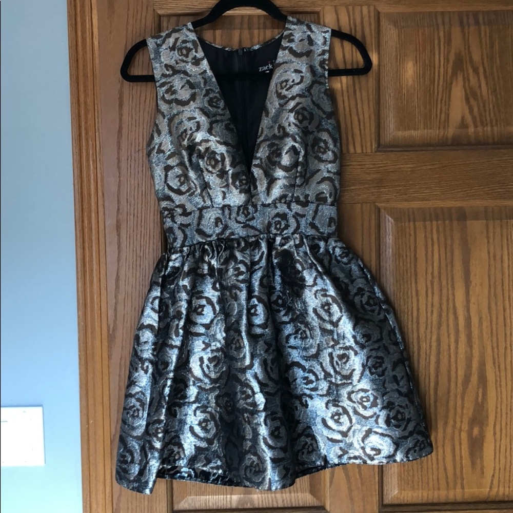 John Zack London plunge mini dress